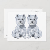 West Highland White Terrier Twins! Postkarte (Vorne/Hinten)