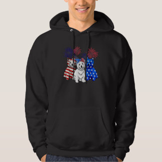 West Highland White Terrier US Flag 4. Juli Hund M Hoodie