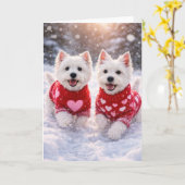 West Highland White Terrier Valentine’s Day Card Karte (Gelbe Blume)
