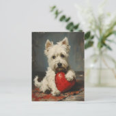 West Highland White Terrier Valentine's Day Postkarte (Stehend Vorderseite)