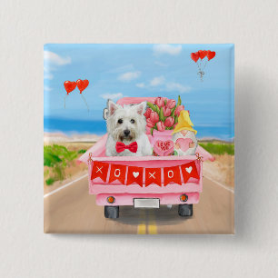 West Highland White Terrier Valentine's Day Truck Button