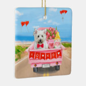 West Highland White Terrier Valentine's Day Truck Keramikornament (Rechts)
