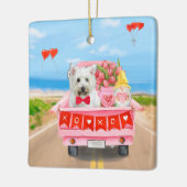 West Highland White Terrier Valentine's Day Truck Keramikornament (Links)