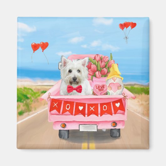 West Highland White Terrier Valentine's Day Truck Magnet (Vorne)