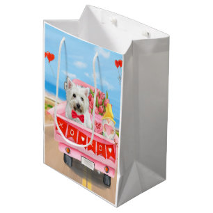 West Highland White Terrier Valentine's Day Truck Mittlere Geschenktüte