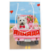 West Highland White Terrier Valentine's Day Truck Mittlere Geschenktüte (Vorderseite)
