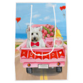 West Highland White Terrier Valentine's Day Truck Mittlere Geschenktüte (Rückseite)