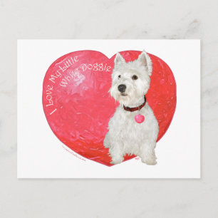 West Highland White Terrier Valentinstag Feiertagspostkarte