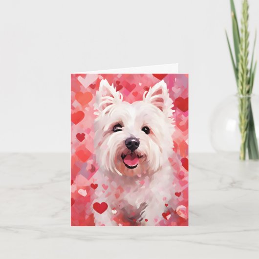 West Highland White Terrier Valentinstag Karte (Vorderseite)