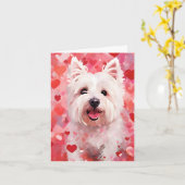 West Highland White Terrier Valentinstag Karte (Gelbe Blume)