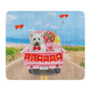 West Highland White Terrier Valentinstag-Lieferwag Schneidebrett
