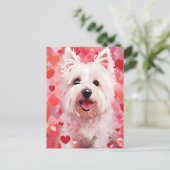 West Highland White Terrier Valentinstag Postkarte (Stehend Vorderseite)