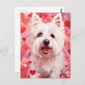 West Highland White Terrier Valentinstag Postkarte (Vorne/Hinten)