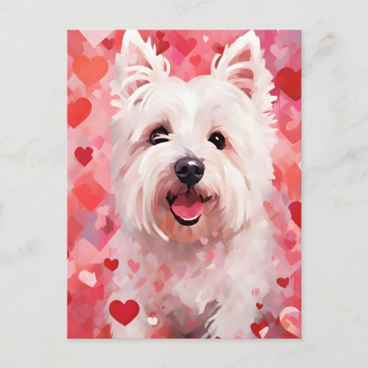 West Highland White Terrier Valentinstag Postkarte (Vorderseite)