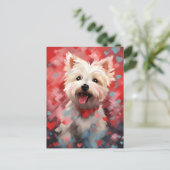 West Highland White Terrier Valentinstag Postkarte (Stehend Vorderseite)