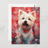 West Highland White Terrier Valentinstag Postkarte (Vorne/Hinten)