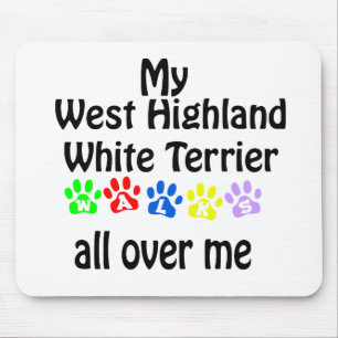 West Highland White Terrier Walks Design Mousepad