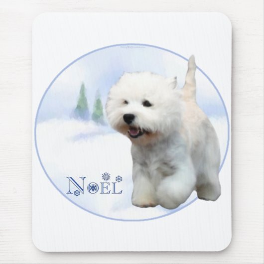 West Highland White Terrier Weihnachten Mousepad (Vorne)