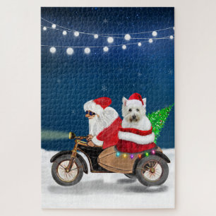 West Highland White Terrier Weihnachten Santa Clau Puzzle