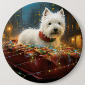 West Highland White Terrier Weihnachtsfest Button (Vorderseite)