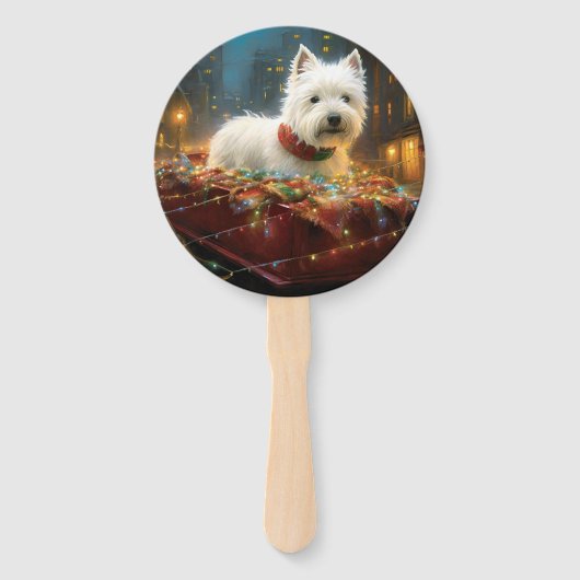 West Highland White Terrier Weihnachtsfest Fächer (Rückseite)