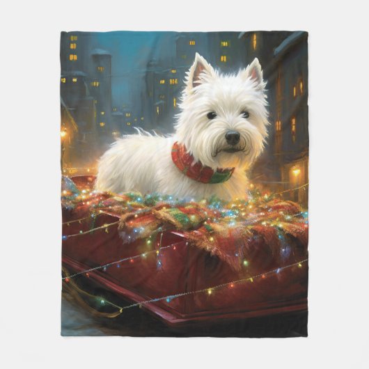 West Highland White Terrier Weihnachtsfest Fleecedecke (Vorderseite)