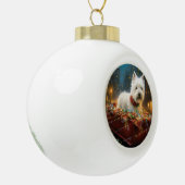 West Highland White Terrier Weihnachtsfest Keramik Kugel-Ornament (Links)