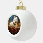 West Highland White Terrier Weihnachtsfest Keramik Kugel-Ornament (Rechts)