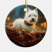 West Highland White Terrier Weihnachtsfest Keramik Ornament (Vorne)
