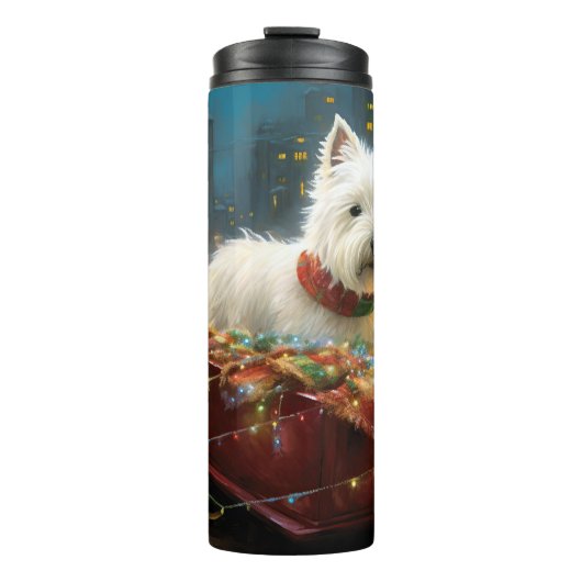 West Highland White Terrier Weihnachtsfest Thermosbecher (Vorderseite)