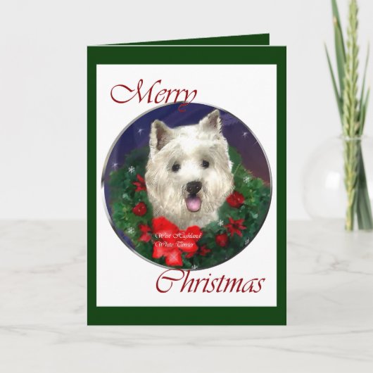 West Highland White Terrier Weihnachtsgeschenke Feiertagskarte (Vorderseite)