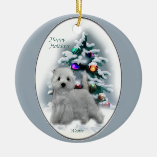 West Highland White Terrier Weihnachtsgeschenke Keramikornament (Vorne)
