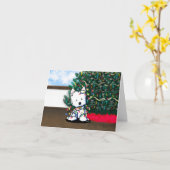 West Highland White Terrier Weihnachtskarte Karte (Gelbe Blume)