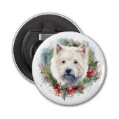 West Highland White Terrier Weihnachtskranz Flaschenöffner (Vorderseite)