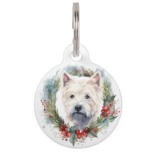 West Highland White Terrier Weihnachtskranz Haustiermarke