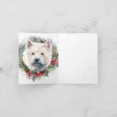 West Highland White Terrier Weihnachtskranz Karte (Innenseite)