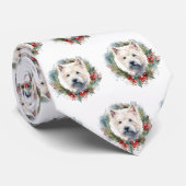 West Highland White Terrier Weihnachtskranz Krawatte (Gerollt)