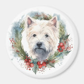 West Highland White Terrier Weihnachtskranz Magnet (Vorne)