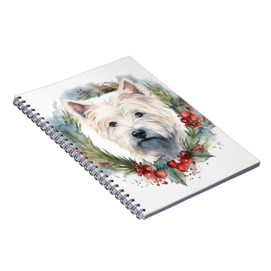 West Highland White Terrier Weihnachtskranz Notizblock (Rechte Seite)