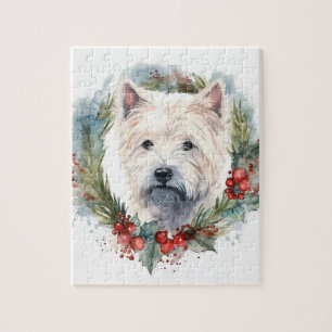 West Highland White Terrier Weihnachtskranz Puzzle