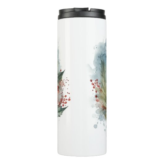 West Highland White Terrier Weihnachtskranz Thermosbecher (Rückseite)