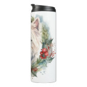 West Highland White Terrier Weihnachtskranz Thermosbecher (Nach rechts gedreht)