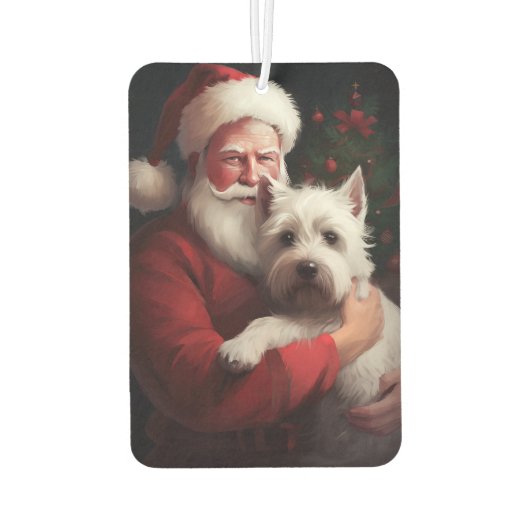 West Highland White Terrier Weihnachtsmann Autolufterfrischer (Rückseite)