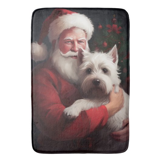 West Highland White Terrier Weihnachtsmann Badematte (Vorderseite Vertikal)