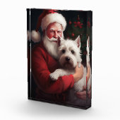 West Highland White Terrier Weihnachtsmann Fotoblock (Rechts)
