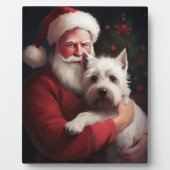 West Highland White Terrier Weihnachtsmann Fotoplatte (Vorderseite)