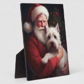 West Highland White Terrier Weihnachtsmann Fotoplatte (Seite)