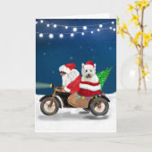 West Highland White Terrier Weihnachtsmann Karte (Gelbe Blume)