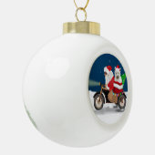 West Highland White Terrier Weihnachtsmann Keramik Kugel-Ornament (Links)