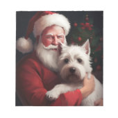 West Highland White Terrier Weihnachtsmann Notizblock (Vorderseite)